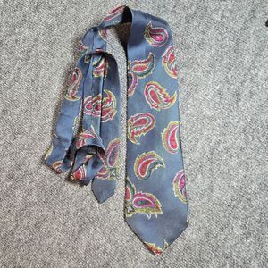 Oliver Hunt Blue Red Paisley Silk Tie Mens Classic Necktie